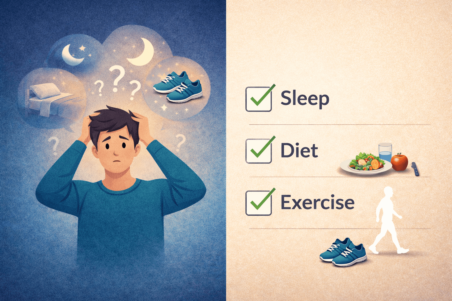 수면 식습관 운동 중 무엇이 먼저인지 정리된 건강 우선순위 이미지
