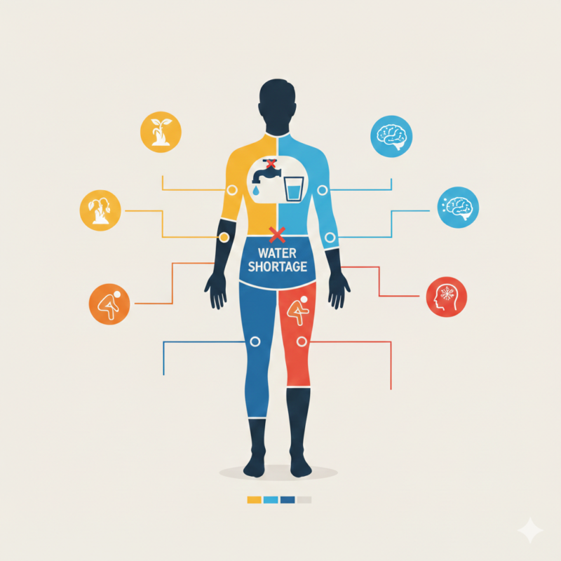 물을 적게 마셔 발생하는 피로와 탈수 증상 인포그래픽
