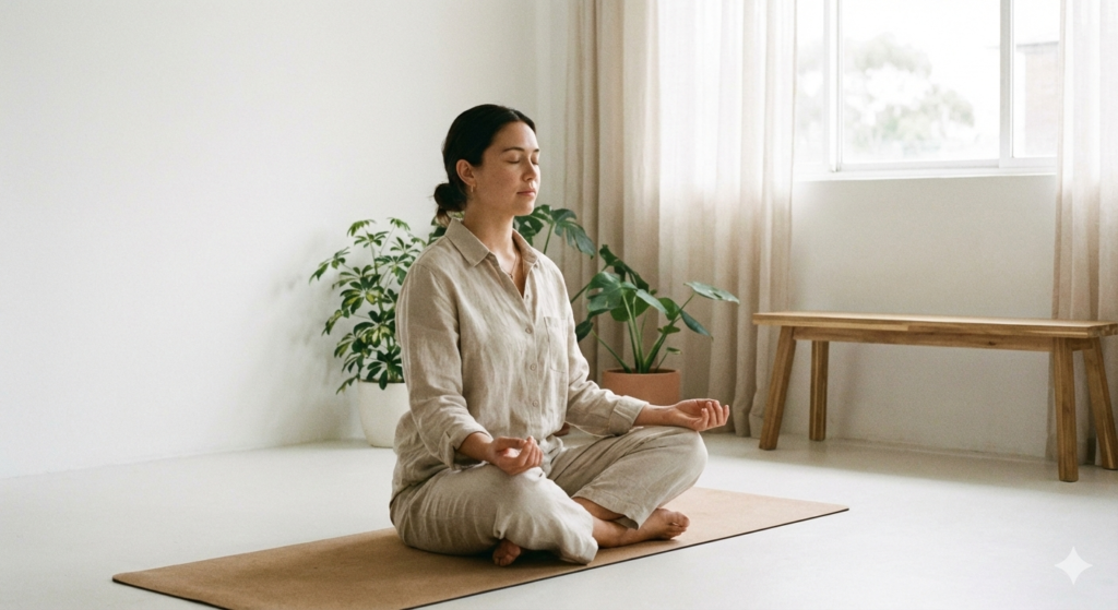집에서 호흡과 스트레칭으로 스트레스를 회복하는 웰니스 루틴