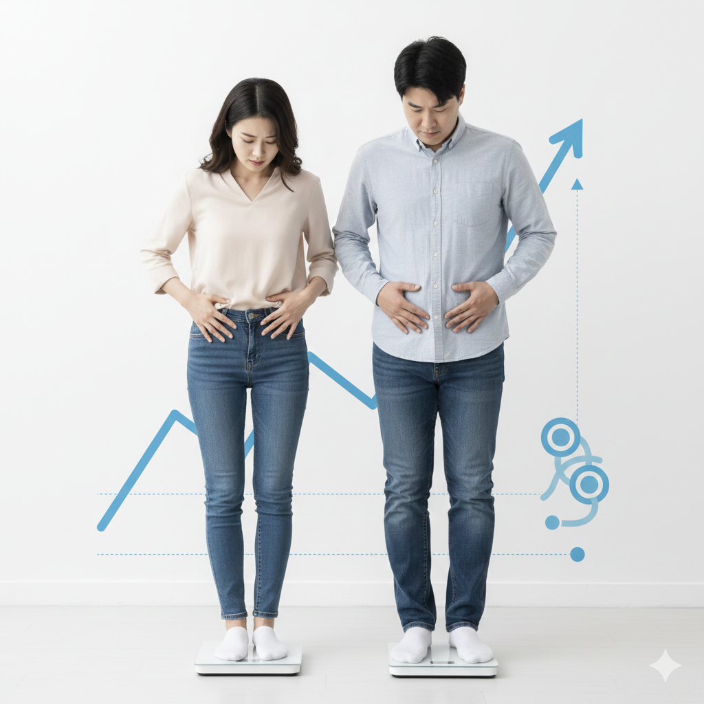 30세 이후 다이어트 실패 원인과 호르몬 체중 증가, 대사 저하 원인을 설명하는 대표 이미지