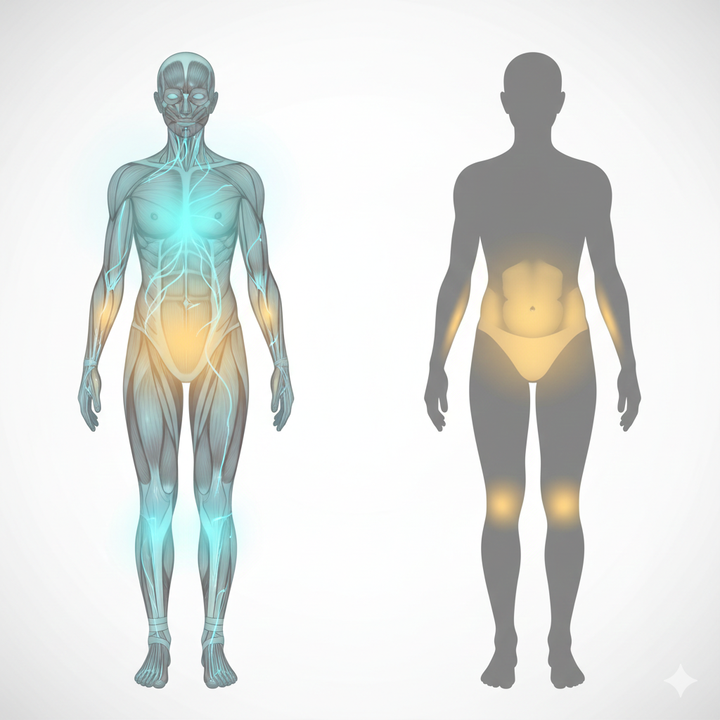 신진대사가 느린 증상과 기초대사량 감소 비교 이미지