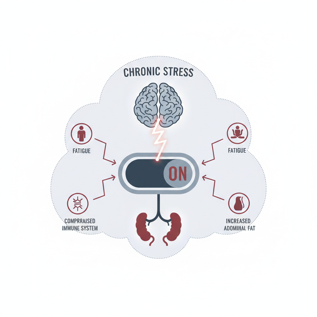 만성 스트레스로 코르티솔이 지속 상승하는 생리 구조