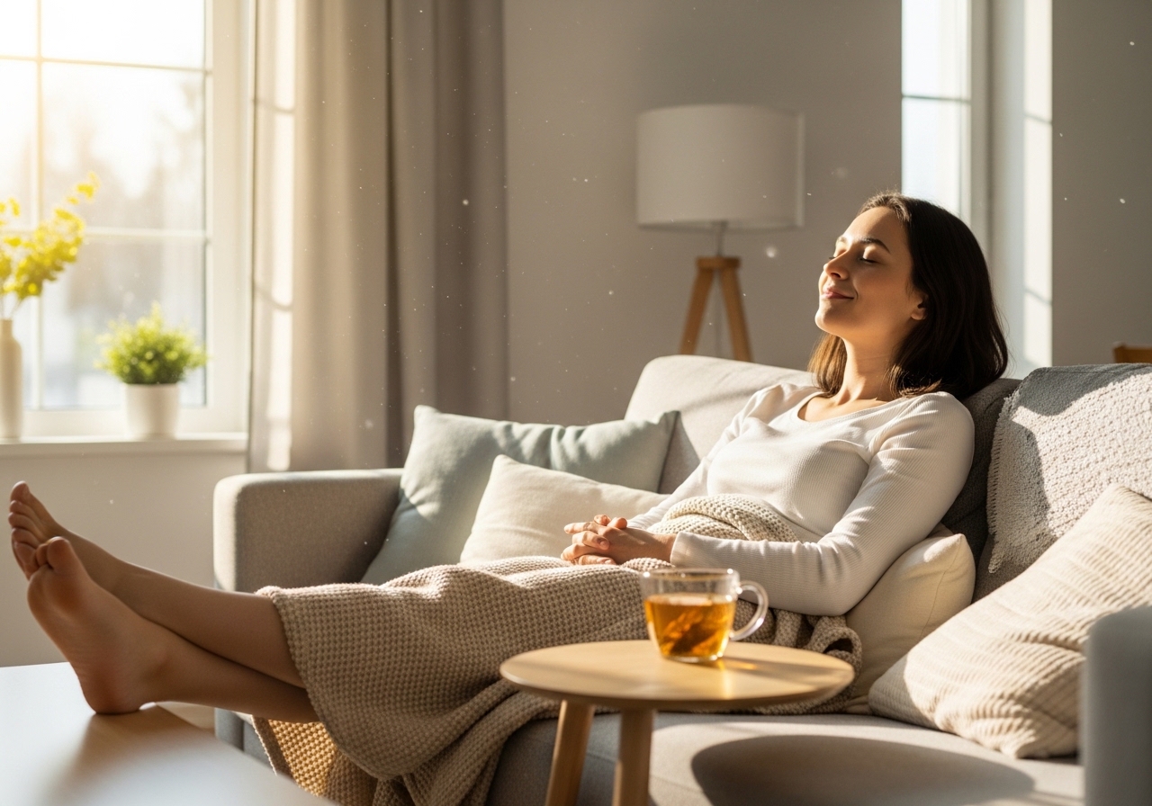 스트레스 소화 장 건강 회복 후 활기차고 편안한 웰니스 생활