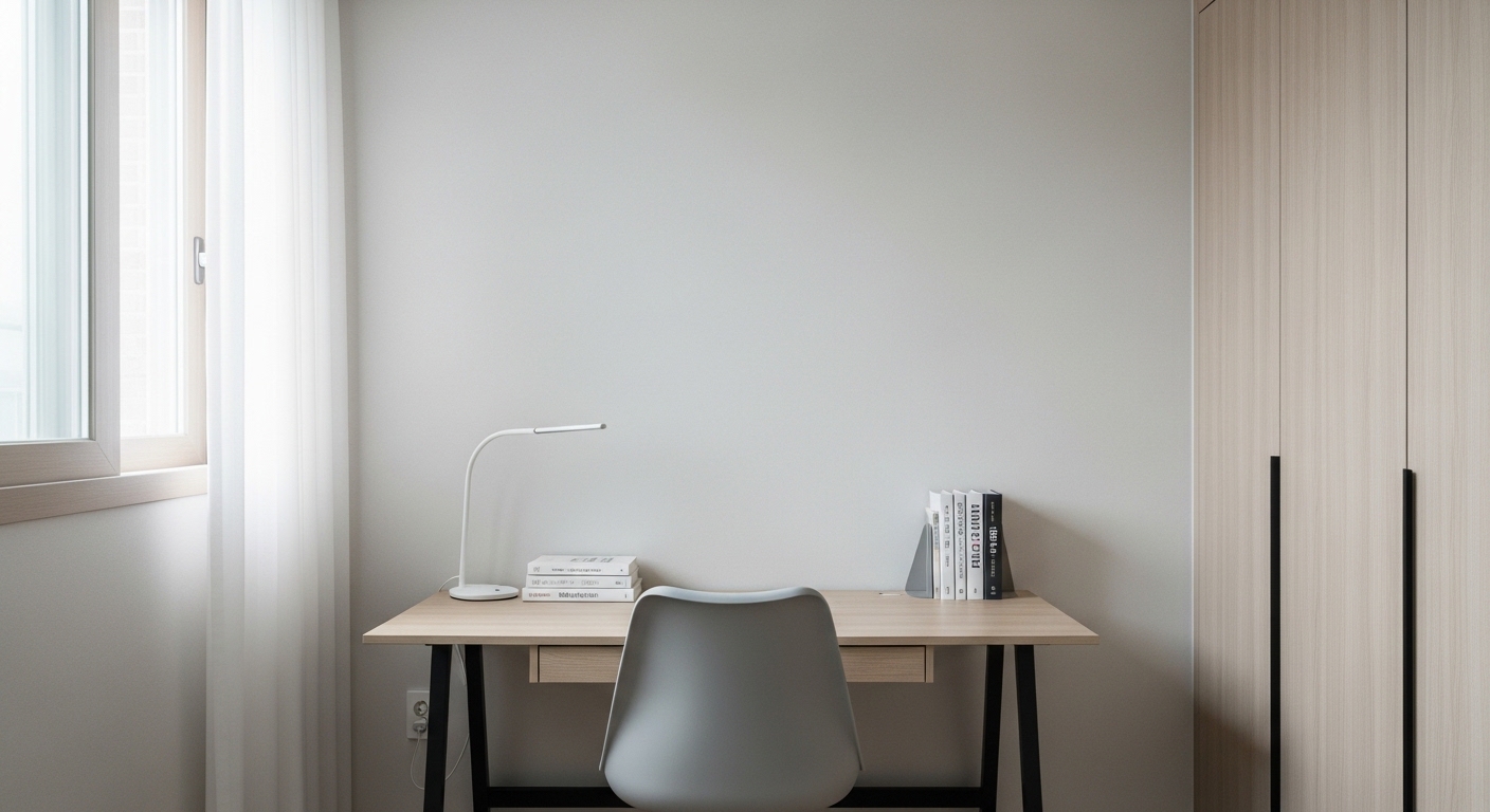 공부 잘되는 책상 방향으로 배치된 집중력 높은 공부 책상