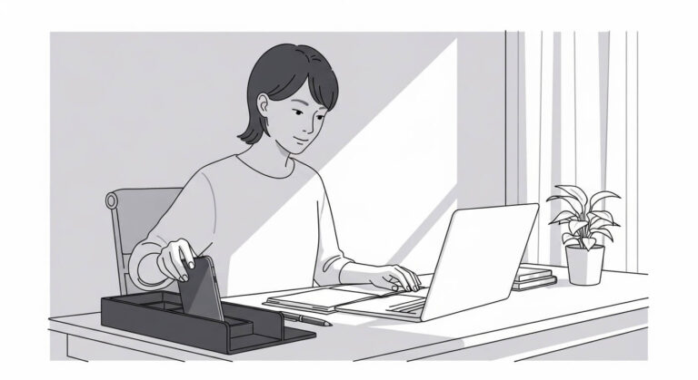 도파민 디톡스 방법으로 스마트폰 사용을 줄이고 집중력을 회복하는 모습