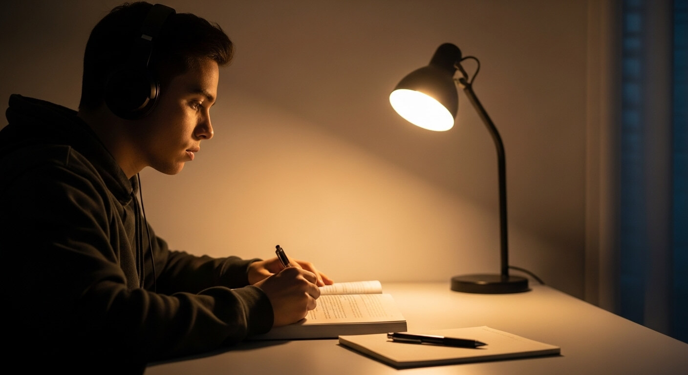 집중 잘되는 음악을 들으며 공부하는 환경 이미지